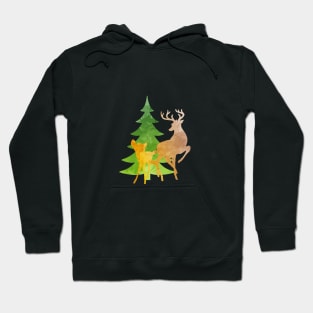 Christmas Deer Inspired Silhouette Hoodie